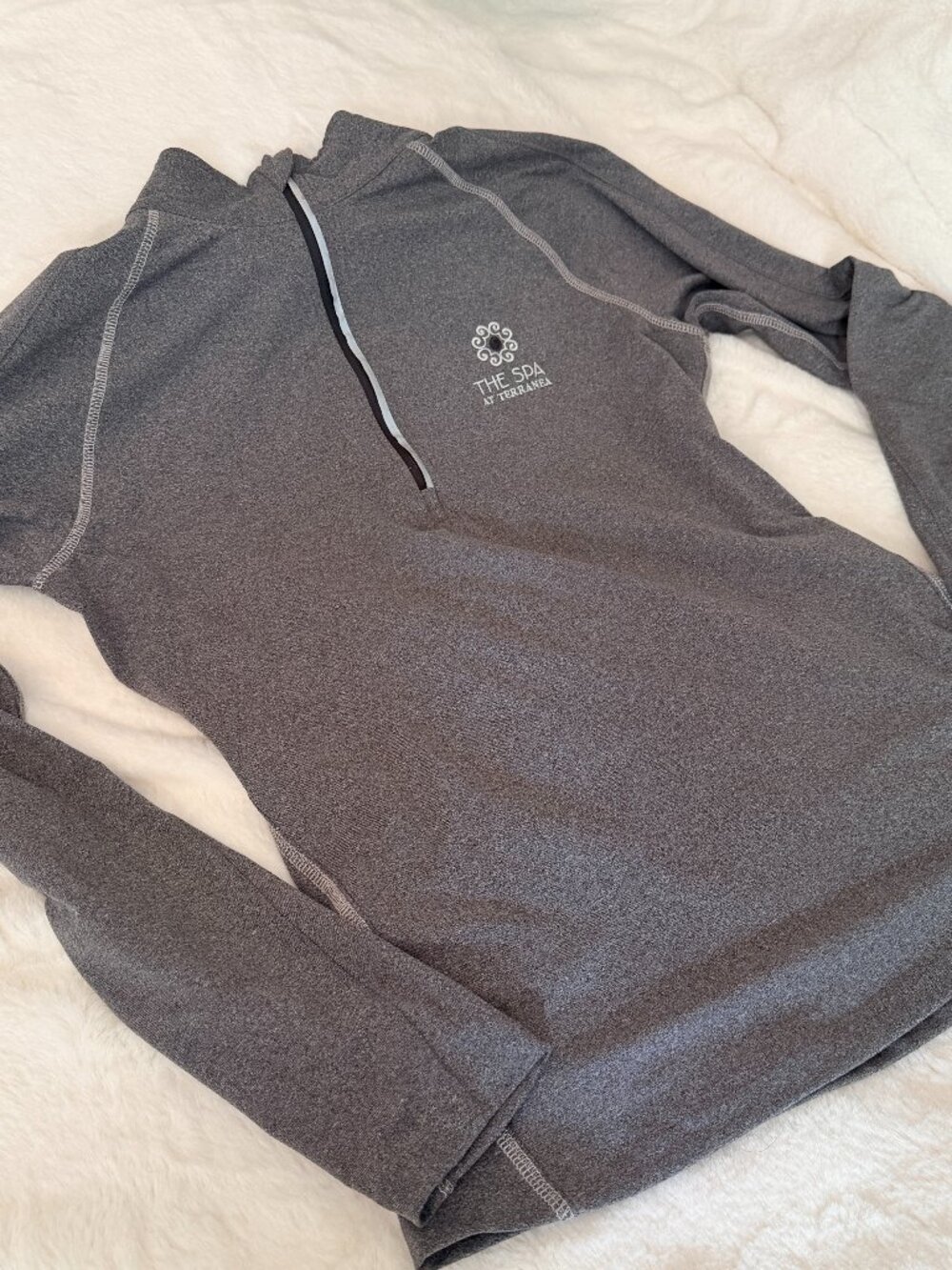 Cozy Straight Down Grey Heather 1/4 Zip Pullover  from "The Spa at Terrenea"